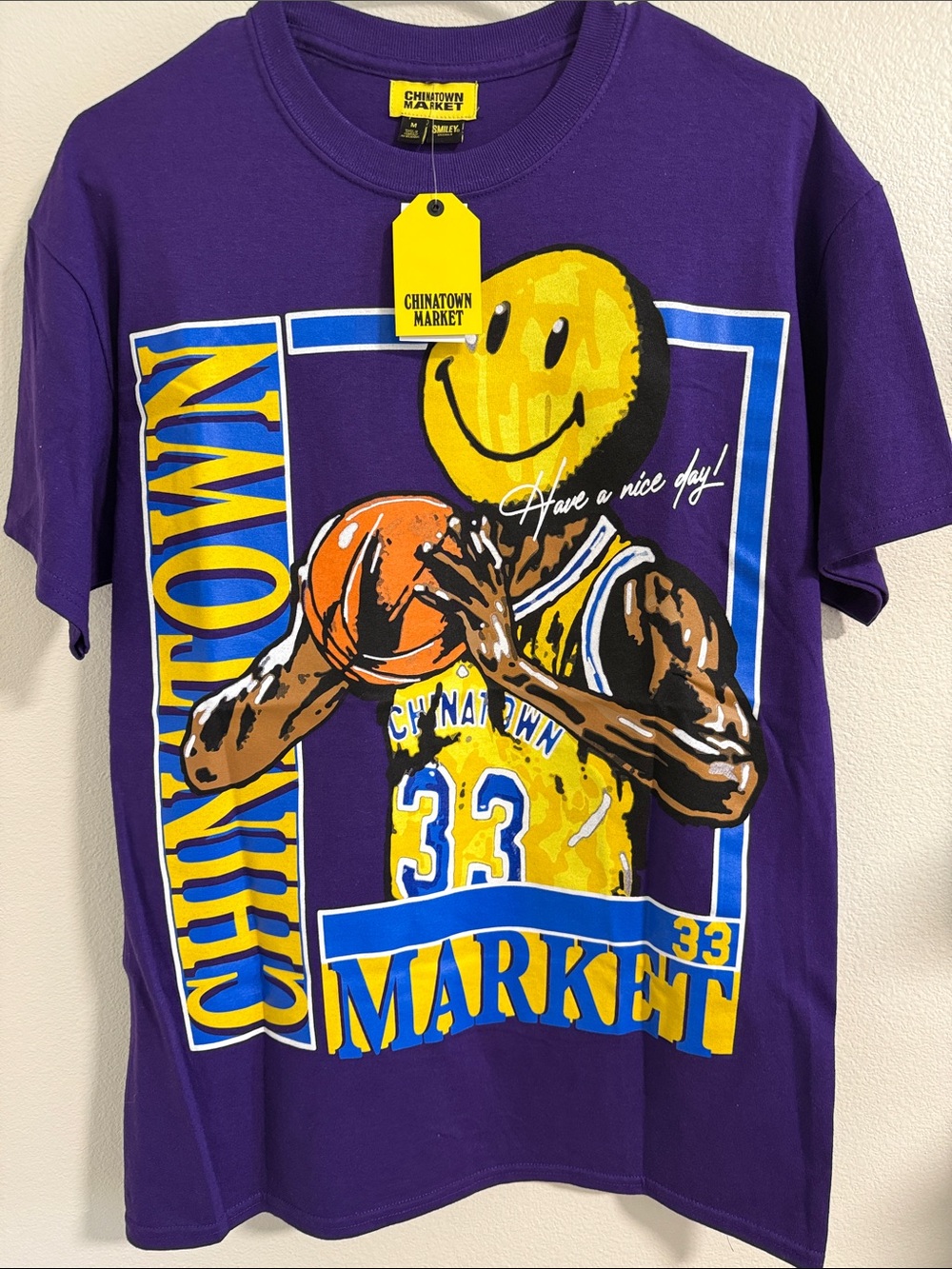 Chinatown Market Men's Purple Graphic Short Sleeve Tee